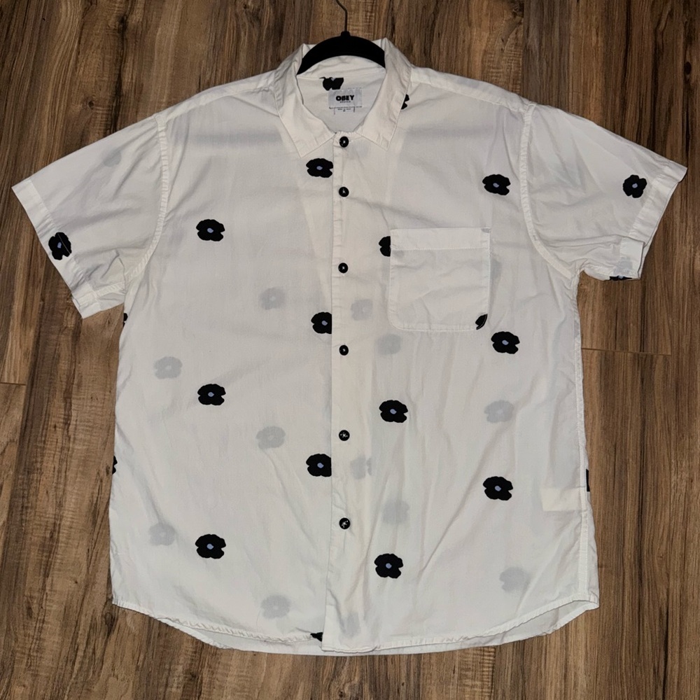Obey Floral Short Sleeve Button Shirt